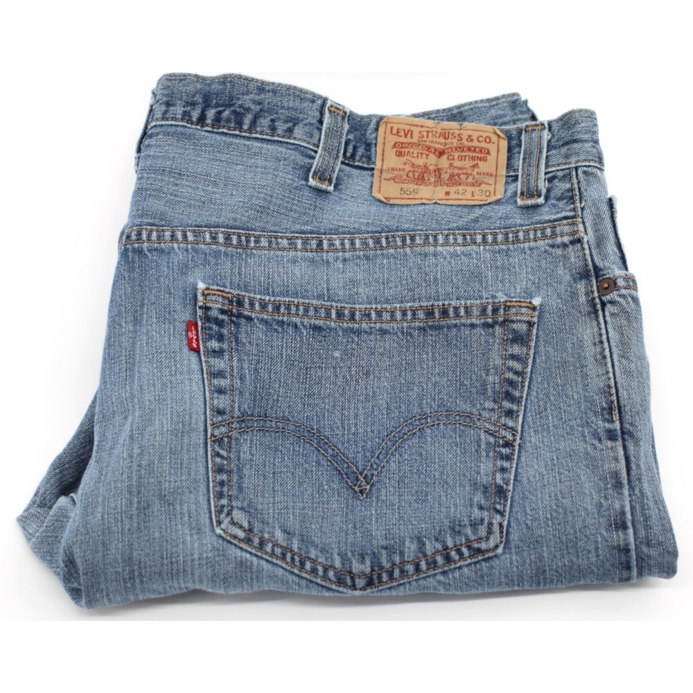 Levis 559 Relaxed Straight Denim Blue Jeans 42x30 mens Vintage Y2K 2001